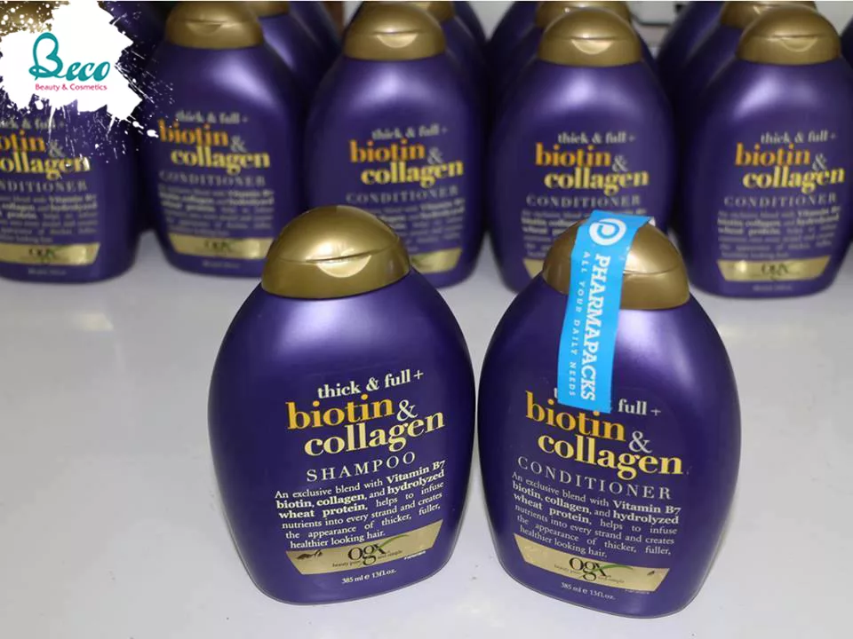 Bộ Dầu Gội Và Dầu Xả OGX Thick-Full Biotin - Collagen