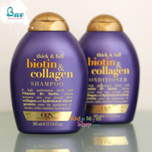 Bộ Dầu Gội Và Dầu Xả OGX Thick-Full Biotin - Collagen