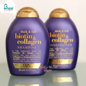 Bộ Dầu Gội Và Dầu Xả OGX Thick-Full Biotin - Collagen
