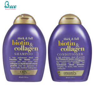 Bộ Dầu Gội Và Dầu Xả OGX Thick-Full Biotin - Collagen