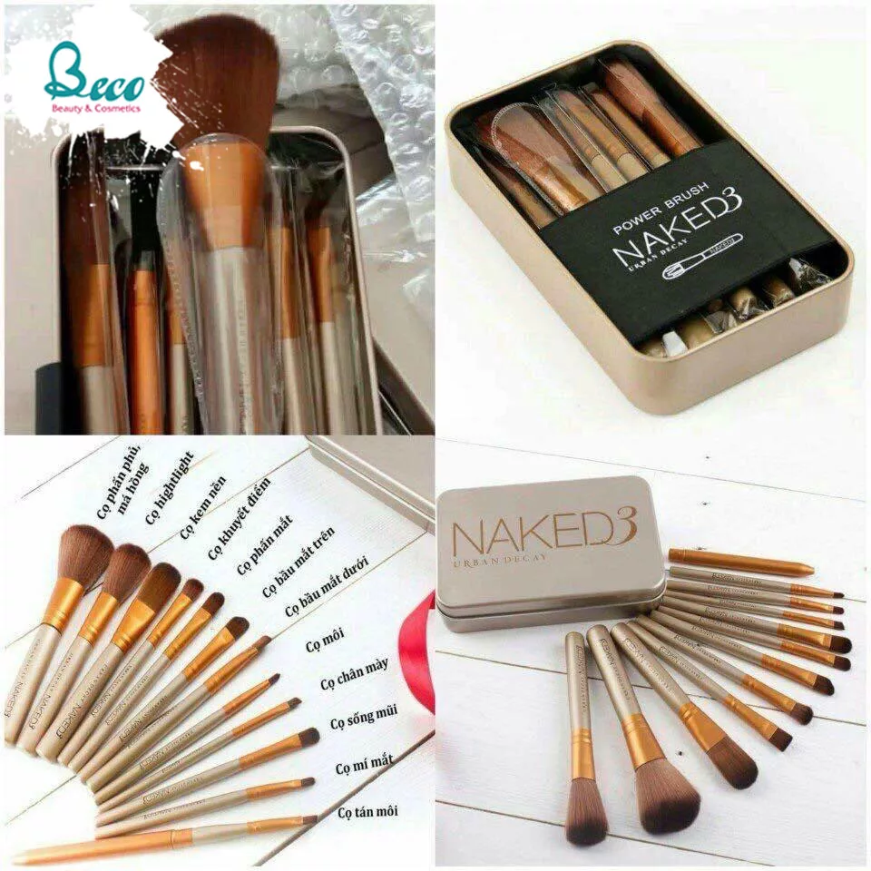 Bộ cọ cao cấp 12 cây NAKED 3 POWDER BRUSH