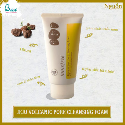 Sữa Rửa Mặt Tro Núi Lửa Trị Mụn Đầu Đen, Bã Nhờn Innisfree Jeju Volcanic Pore Cleansing Foam