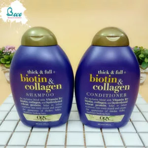 Bộ Dầu Gội Và Dầu Xả OGX Thick-Full Biotin - Collagen