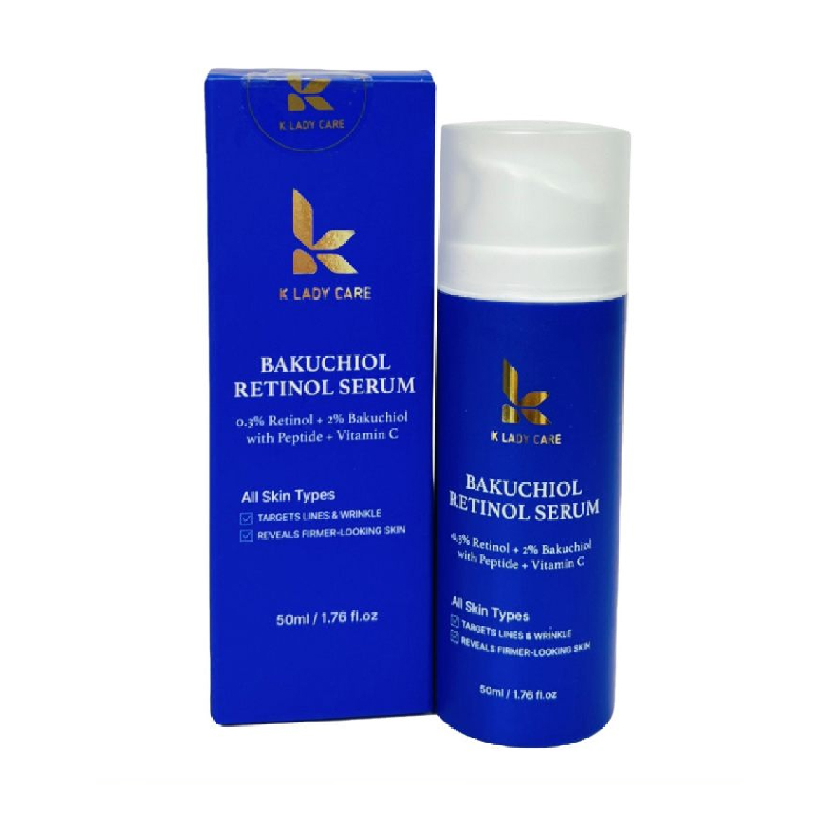 Serum Dưỡng Trắng Phục Hồi Da Bakuchiol Retinol K Lady Care Hàn Quốc 50ml