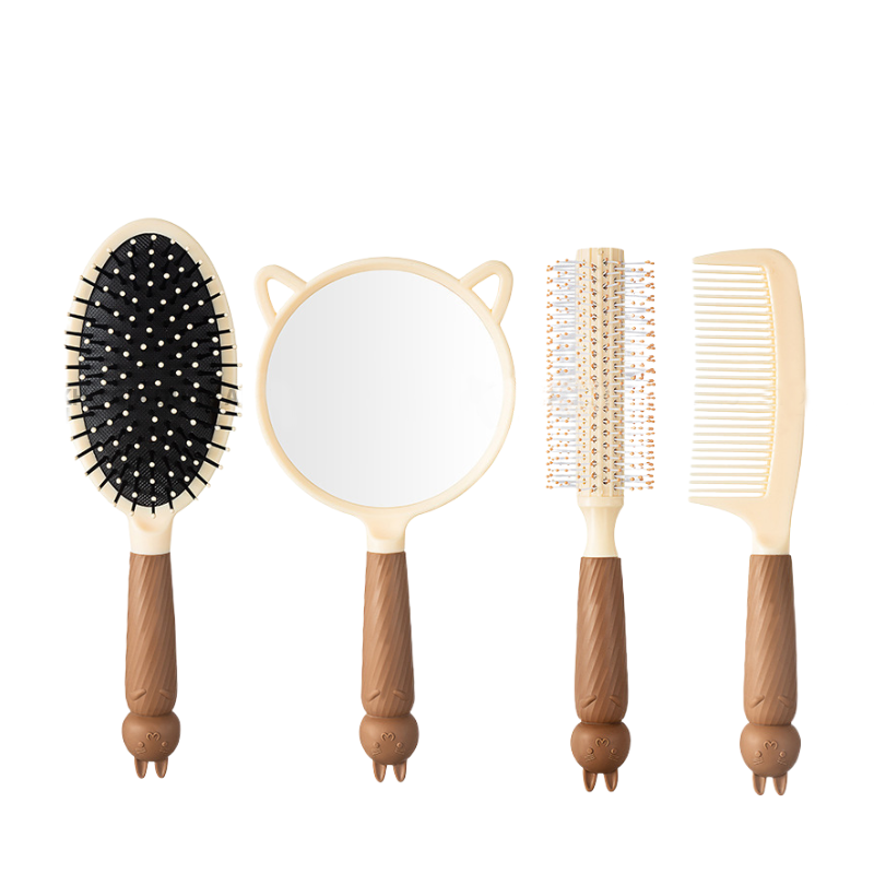 Set 4 Món Lược Gương Trang Điểm Cầm Tay Siêu Xinh