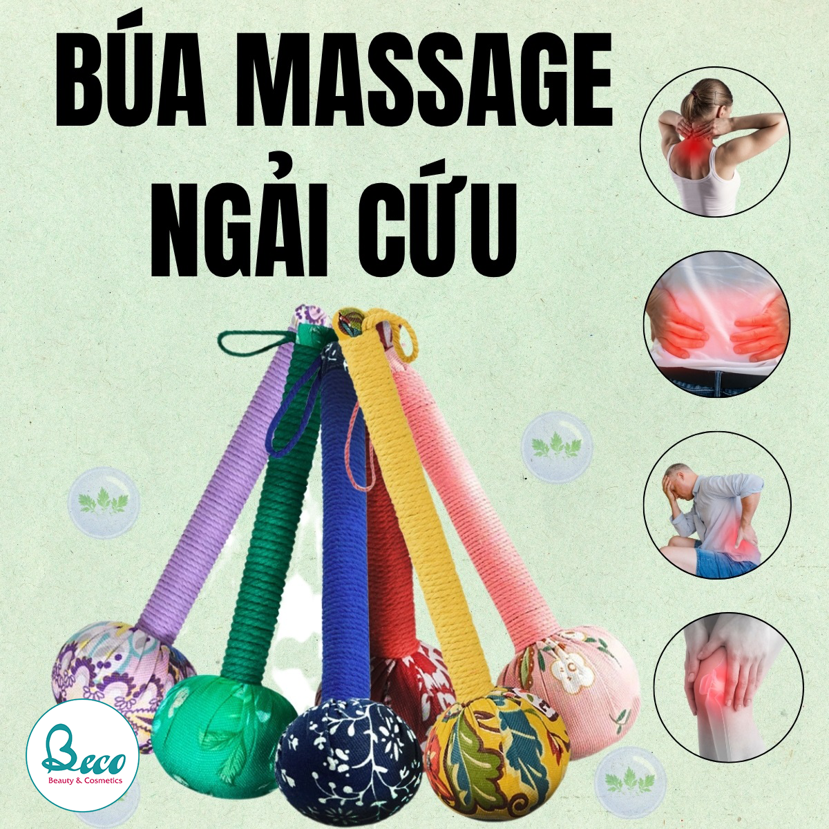 Gậy Đấm Bóp Massage Ngải Cứu