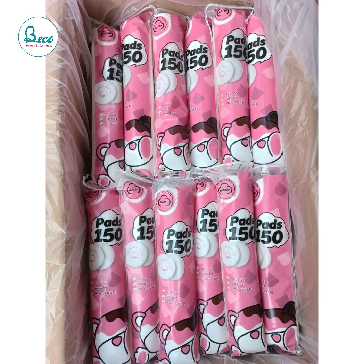 Bông tẩy trang Hatsu Nhật Bản 150 miếng