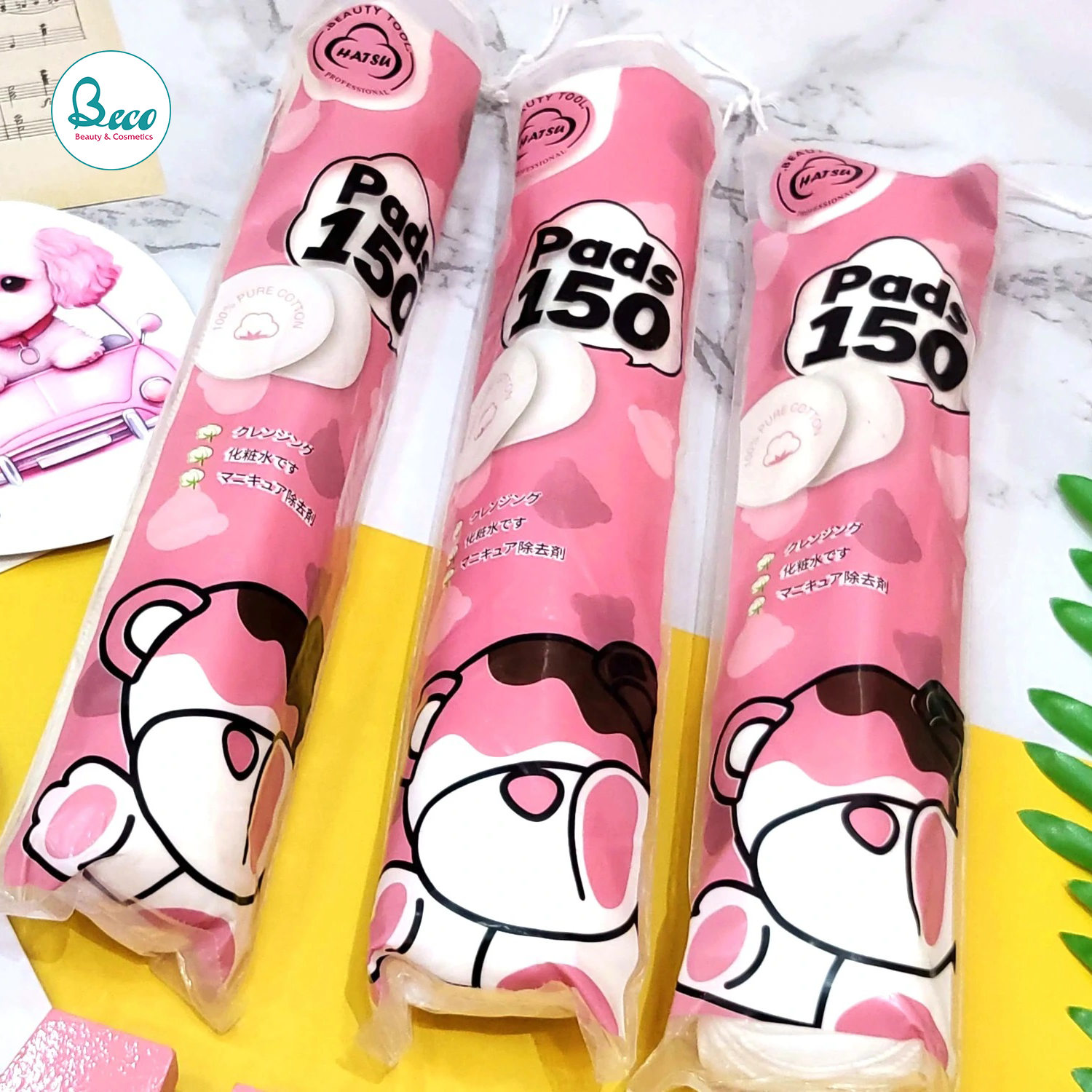 Bông tẩy trang Hatsu Nhật Bản 150 miếng