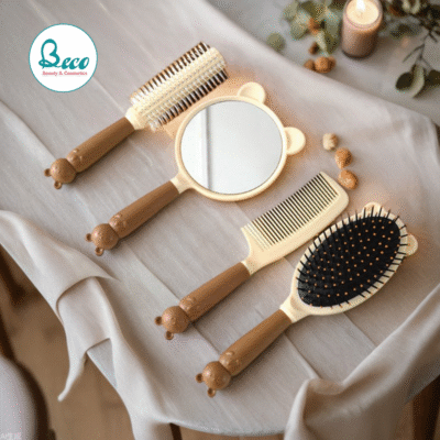 Set 4 Món Lược Gương Trang Điểm Cầm Tay Siêu Xinh