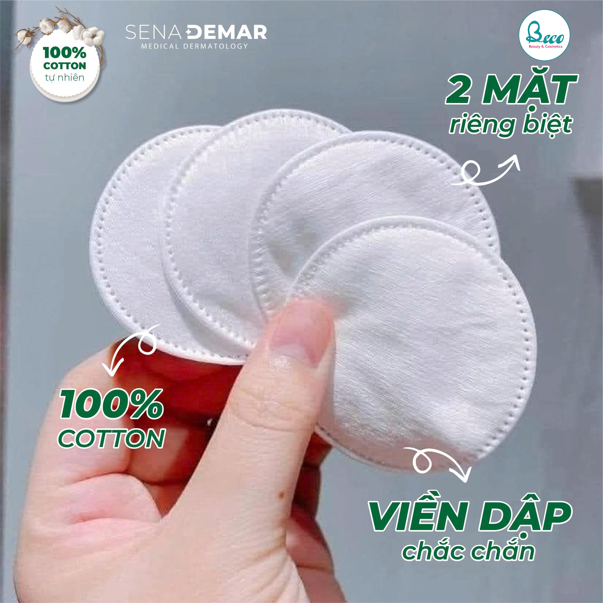 Bông tẩy trang cao cấp Sena Derma