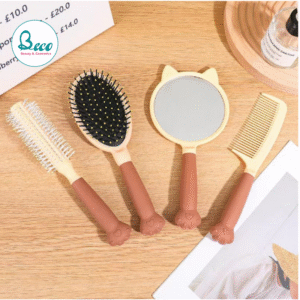 Set 4 Món Lược Gương Trang Điểm Cầm Tay Siêu Xinh