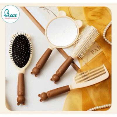 Set 4 Món Lược Gương Trang Điểm Cầm Tay Siêu Xinh