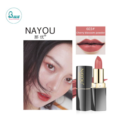 Son Thỏi Lì NAYOU Dưỡng Ẩm Chống Thấm Nước - 603 Hồng đào