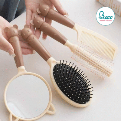 Set 4 Món Lược Gương Trang Điểm Cầm Tay Siêu Xinh