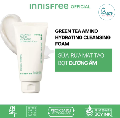 Sữa Rửa Mặt Innisfree Dưỡng Ẩm Chiết Xuất Từ Trà Xanh 150g