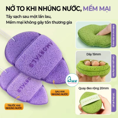 Set 3 mút rửa mặt bọt biển Amortals 