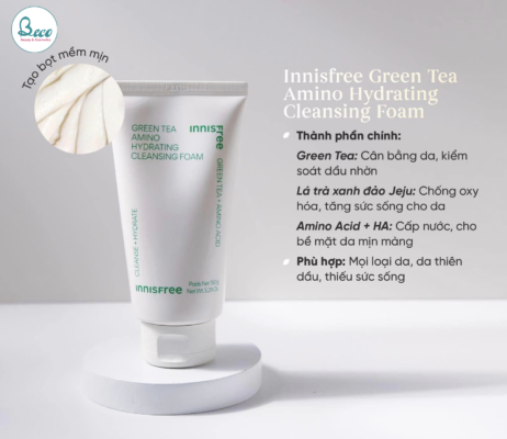 Sữa Rửa Mặt Innisfree Dưỡng Ẩm Chiết Xuất Từ Trà Xanh 150g