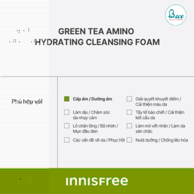 Sữa Rửa Mặt Innisfree Dưỡng Ẩm Chiết Xuất Từ Trà Xanh 150g