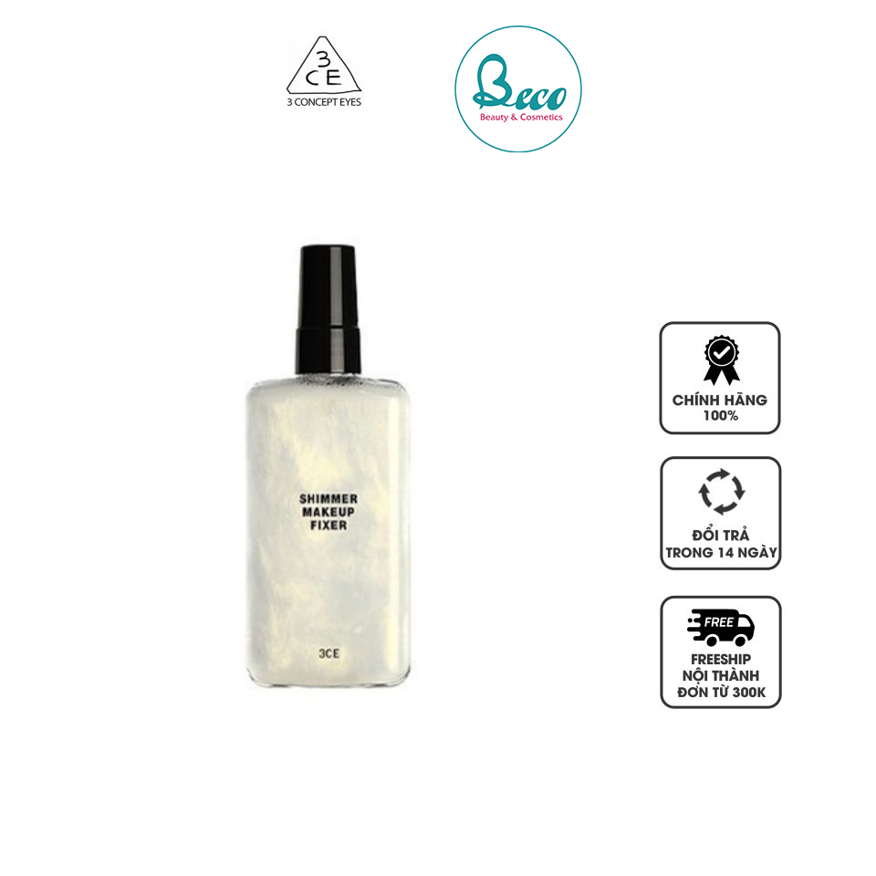 Xịt Khoáng Khóa Lớp Makeup 3CE Shimmer Makeup Fixer