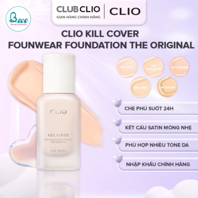 Kem nền Clio Kill Cover Founwear Foundation The Original 35ml 